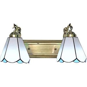 Tiffany -Stijl Muurlichtwand Zeemeermin Basis Mediterrane Wanden In Ingebouwde Glazen Glazen Spiegel Spiegel Verlichting Voor Woonkamer/slaapkamer/allée/bar/koffie