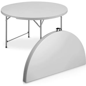 4FT ronde klaptafel, zware plastic draagbare ronde tafel, binnen buiten opvouwbare eettafel met handvat, draagbare plastic eettafel voor keuken of buiten feest bruiloft evenement (maat