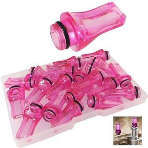 CESFONJER 20 stuks 510 plastic druppeltips 510 mondstukken 28 mm lengte (roze platte druppelaar)