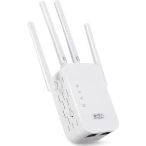 Hd-line Versterkerrepeater, 4 antennes (300 Mbit/s, app-bediening, ethernet-poort, WPS, AP-modus, led-uitschakelbaar, compatibel met alle wifi-apparaten), wifi-router, wit