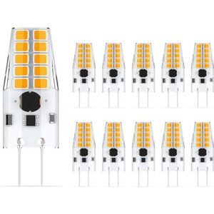G4 LED-lampen dimbaar, 3W vervangt 3W halogeen, AC 12-24V 300lm geen flikkering 10-pack(Warm white 3000K)