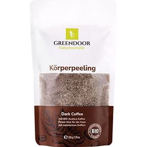 Greendoor Natuurlijke cosmetica verstevigend lichaam koffie 220g veganistisch + extra cafeïne | Anti-aging Arabica biologische scrub zonder microplastic | tegen cellulitis striae