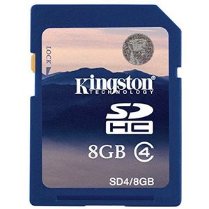 Kingston Digital SD4/8GB-2P SDHC-geheugenkaarten, 8 GB, klasse 4, 2 stuks
