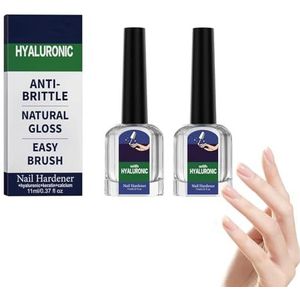 Hyaluronzuur Nagelverstevigende Behandeling met Vitamine E & Jojoba Olie, Intense Vochtigheid Base Coat voor Broze Nagels, Dagelijkse Verzorging & Reisvriendelijk (2pc)