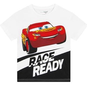 Disney T-shirt | Cars Lightning McQueen Top | Cars Jongens T-shirt | Officiële Cars Merchandise | Wit 92