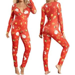 Kerst-onesie voor dames - Volwassen rompertje | Kerst-onesie, perfect voor thuis, op feestjes en als cadeau, volwassen onesie-pyjama voor koud weer Bittu