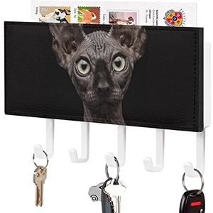 Sphinx Kattensleutelhouder voor muur met 5 haken brief kapstok woondecoratie keuken slaapkamer kantoor