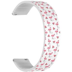 Solo Loop band compatibel met Forerunner 645/645 Music, Forerunner 55, Garmin Forerunner 245/245 Music (Flamingo Cute Watermeloon) Quick-Release 20 mm rekbare siliconen band band accessoire,