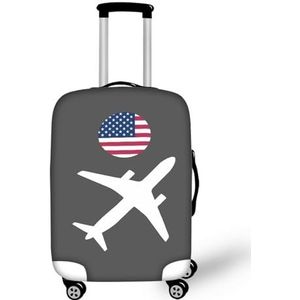 Pzuqiu Bagagehoes Elastische Wasbare Koffer Protector Reizen Koffer Cover voor Kid en Volwassene, Vlieg naar Amerika, XL (29-32 inch suitcase)