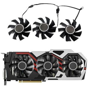 3 stuks/partij 75MM 4PIN GTX1070 GTX1080 GPU-ventilator, voor kleurrijke iGame voor GeForce GTX 960 1060 1070 1080 grafische kaartkoelventilator
