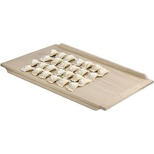 KADAX Noedelplank, houten bakplank van hoogwaardig populierenhout, deegplank met aanslaglijsten, traditionele bakplank voor pasta, cake, deegzakken (beide zijden, 60 x 80 cm)