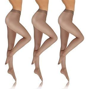 SESTO SENSO Dames Pantys Transparant 1 3 Pack 8 Den Gladheid 4 Grafiet 3pack