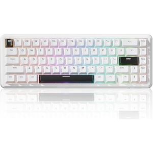 ATTACK SHARK X65 HE Magnetische Schakelaar Snelle Trigger Toetsenbord, 65% Bedraad Gaming Toetsenbord met 8000 Hz Polling Rate, 0,01mm RT Nauwkeurigheid, PBT Keycaps, QMK Driver, RGB (Wit)
