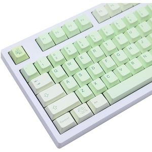 Groene Planten Keycaps 143 Toetsen PBT Keycap XDA Profiel Dye Sublimatie Keycaps Ginkgo Thema voor Mechanisch Gaming Toetsenbord Compatibel met Cherry Gardon MX Schakelaars Mechanisch Toetsenbord