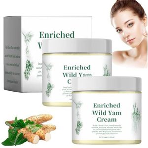Gizcheap Biologische Wilde Yamcrème, Biologische Wilde Yam Balancerende Crème, Biologische Wilde Yamcrème Voor Vrouwen, Hydraterend En Voedend Voor Verlichting Van De Menstruatie (2 Flessen)