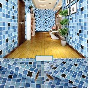 XUCZHAI Keuken, oliebestendige folie, keuken, oliebestendig, doe-het-zelf, decoratiefolie, waterdicht, zelfklevend behang, badkamer, toilet, dikke mozaïektegels, muursticker voor keuken, aanrecht