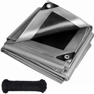 Afdekzeil, met oogjes, 260 g/m², waterdicht, bescherming, geweven zeil, universeel, scheurvast, duurzaam, uv-bestendig, voor tuinmeubelen, trampoline, dak, auto, vrachtwagen, hout, boot, zandbak