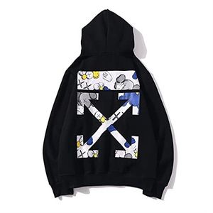 Tij merk WIT ZWART trui mannen en vrouwen koppels Kaws Sesamstraat gezamenlijke olieverf pijl hoodie