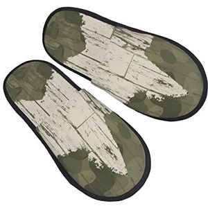 942 Pantoffels voor heren, militaire camouflage met ster, warme instappers voor heren, warme pantoffels van zacht katoen, voor binnen en buiten, geschenken, heren, Harige pantoffels 2235, 7/10.5 UK