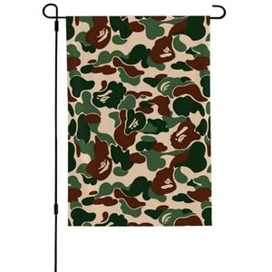 LAMAME Camouflage Groen gedrukt Tuin Vlag Patio Decoratieve Vlag Dubbelzijdige Tuin Vlag