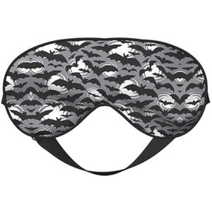 Halloween vleermuizen grijs bedrukt omkeerbaar ontwerp slaapmasker, ideaal voor kamperen, meditatie en shifts, goede pasvorm, geen lichtlekkage