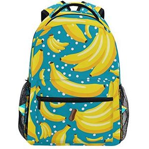 Jeansame Rugzak School Tas Laptop Reizen Tassen Polka Dots Banaan Fruit