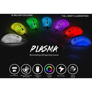 Gamingmuis Sumvision® Plasma | Volledig programmeerbare bedrade USB | 16 miljoen kleuren LED True RGB-muis | Japanse Omron-schakelaars | Amerikaanse Broadcom Avago Sensor| Volledige macro-editor (UK