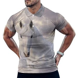 Fantastisch paard sterren casual poloshirts voor mannen slim fit T-shirt met korte mouwen sneldrogend golf tops T-shirts L