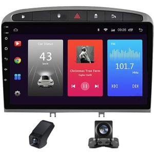 Android 14 autoradio geldt voor Peugeot 408 1 2012-2020 Peugeot 308 1 T7 2007-2015 met Carplay Android Auto WiFi 9 inch autoradio 2Din met Bluetooth/stuurbediening achteruitrijcamera(C30 Pro)