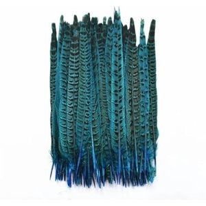 10 stks/partij natuurlijke gekleurde vrouwelijke fazantenveren voor decoratie 25-30 cm ambachten accessoires fazantenveren decor DIY carnaval-meer blauw
