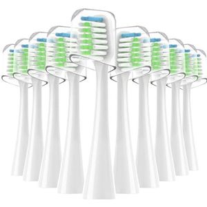 tianwandong Sonische vervangende tandenborstelkoppen compatibel met Care 9.0 (CC-01), 5.0 (WP-862) elektrische tandenborstel, 10 stuks (wit)