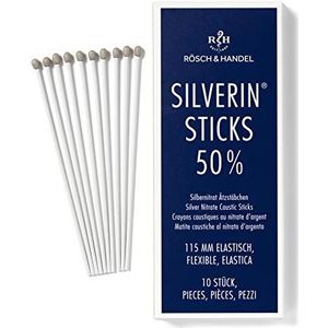 SILVERIN Zilvernitraat Stiften 50% (115mm) elastiek 10St. | Effectieve Wratten Verwijdering