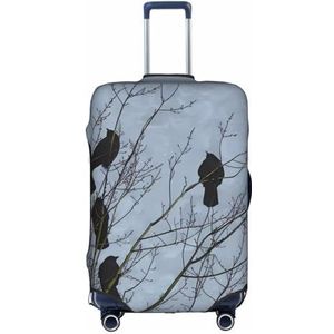 Amrole Bagage Cover Koffer Cover Protectors Bagage Protector Past 18-30 Inch Bagage Baby Egel, Zwarte kraai vogels, S