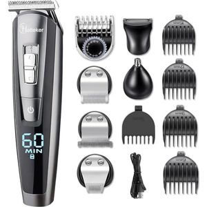 Hatteker baardtrimmer baardtrimmer haartrimmer mannen haartrimmer neus trimmer body groomer waterdicht 5 in 1, oplaadbaar