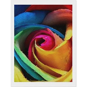 Kleurrijke Regenboog Natuur Rose Diamant 5D Schilderen Ronde Volledige Boor DIY Digitale Art Foto Voor Beginners Volwassenen Stijl