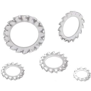 Stervormige tandborgringen, 5~50 stuks externe tandborgringen M3-M30 roestvrijstalen ringen(M5 50pcs)
