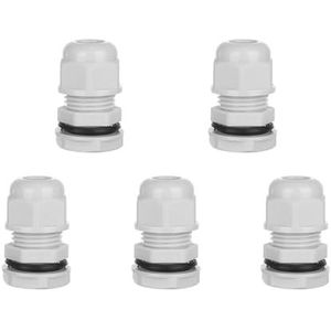 Waterdichte, witte kabelafsluiting, Kunststof nylon kabelsetconnectoren, 5 stuks IP68 kabelwartel PG7-PG16 for 3-14 mm meerkleurig nylon(Pg11 10 White)
