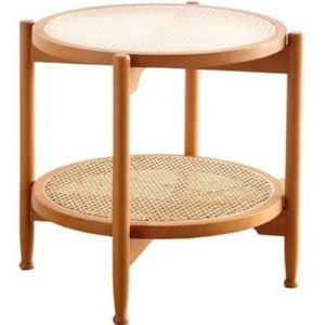 Klein Bijzettafeltje Japanse Rotan Salontafel Woonkamer Klein Appartement Wabi-sabi Stijl Glazen Ronde Huis Kleine Bijzettafel Slaapkamer Bureau(A)