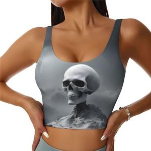 Witte Punk Skul Print Comfortabele Vrouwen Sport Vest Yoga Workout Vest Voor Vrouwen Lichtgewicht Zomer, Zwart, S