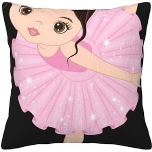 WESTCH Kleine ballerina dansend meisje corduroy kussenslopen - zachte en stijlvolle decoratieve kussenslopen voor gezellige woondecoratie, kussens, slaapkamer kussen, bank, kussen, kantoorkussen