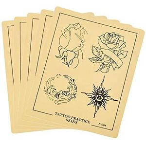 Tattoo huid siliconen roze patroon dubbelzijdige oefenhuid voor beginners tattoo lichaamskunst 5 stuks