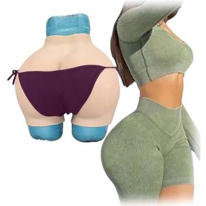 SoTUCR Crossdresser Realistisch Siliconen Slipje Nep Butt Shaper Ondergoed Enorme Heupen Push Up Ondergoed voor Transgender Cosplay,Color 3,Basic