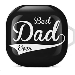 BESTE DAD OOIT Oordopjes Hoesje Compatibel met Samsung Hard Shell Beschermhoes Wit-Stijl