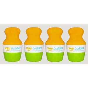 Solar Buddies Zonnebrandcrème Applicator - Pak van 4 groene - Herbruikbare roll-on sponsapplicator voor zonnebrandcrème, zonnebrand en lotion voor kinderen, volwassenen en gezinnen - Bevat 100 ml