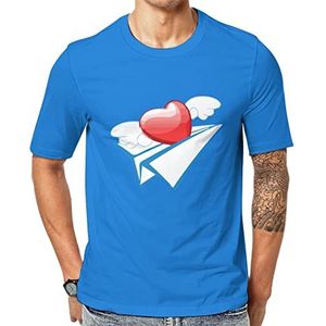 Paper Plane Heren T-shirt met korte mouwen en ronde hals print casual T-shirt 2XL