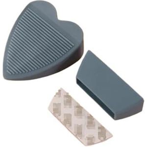 Deurstopwiggen, met opbergdoos en antislipbasis siliconen onderdeur vloer deurstop(Gray)