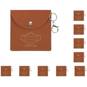 Leisurealeaneag 10 Set Gezicht Cover Tas met Kreeft Sluiting Waterdicht Masker Organizer Houder Koffie, 12x12x2 cm