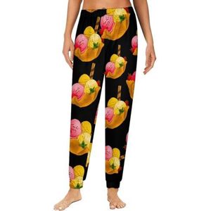 Kleurrijke Ice Cream Vrouwen Pyjama Lounge Broek Elastische Tailleband Nachtkleding Bodems Print
