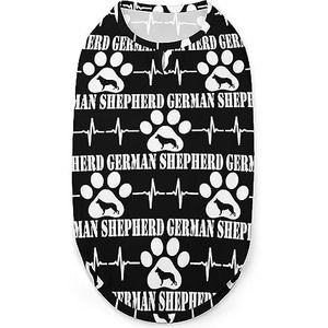 Duitse Herder Hartslag Hond Shirts Huisdier Zomer T-shirts Mouwloze Tank Top Ademend Voor Kleine Puppy En Katten