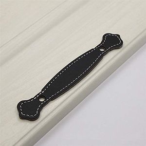 GJLRZGMY Rustieke kastgrepen, ladegrepen, landhuisgarderobe, leer, moderne deurgreep, zwarte handgreep, accessoires, kastknoppen en handgrepen, hardware (nr. 1366) (N)